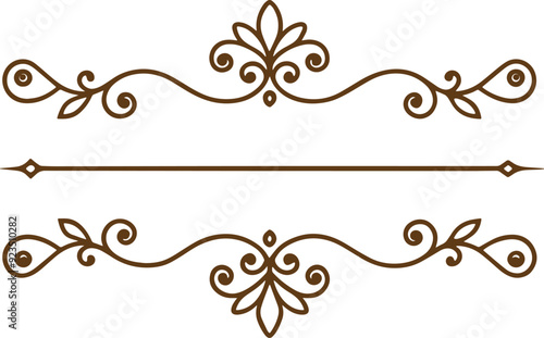 Dividers thin line elements set. Border underline for text page, book, invitation, wedding card, certificate, menu