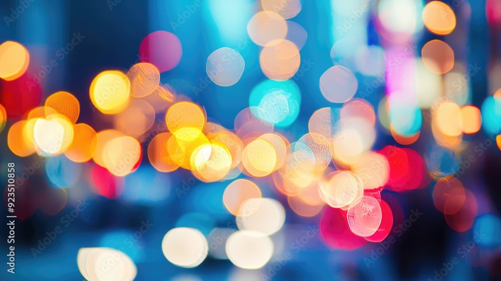 Fototapeta premium Urban Glow - Abstract Bokeh of Blurred City Lights