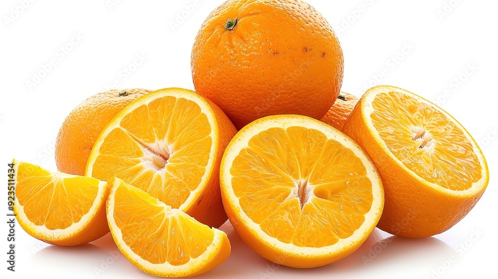 Fototapeta premium Orange, single object, Di-cut PNG style, isolated white background