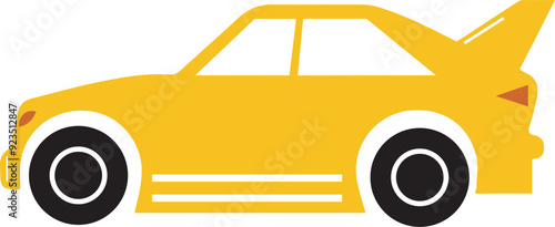 Flat car with side view vector art illustrations