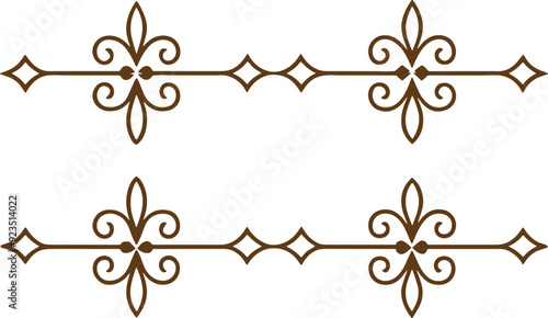 Dividers thin line elements set. Border underline for text page, book, invitation, wedding card, certificate, menu