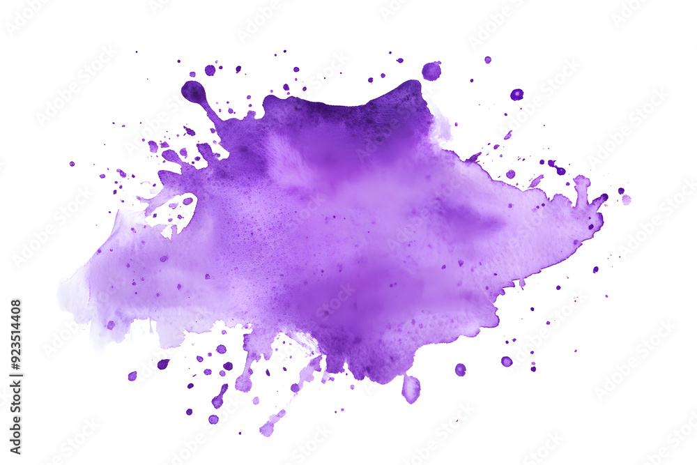 Obraz premium Purple watercolor splatter stain isolated on white background 