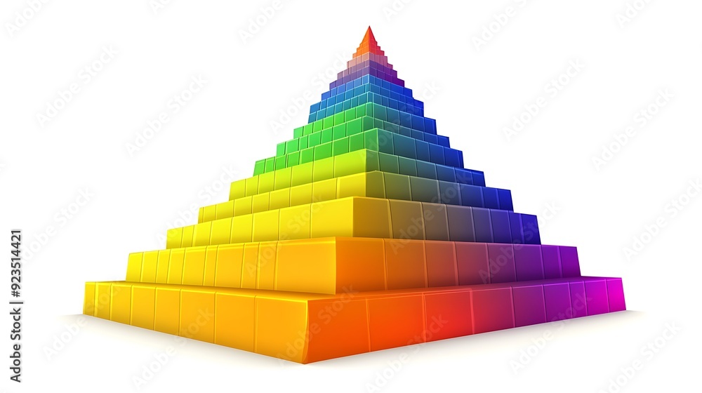 Vibrant Rainbow Ziggurat Vector Illustration on White Background - High Resolution with Intricate Detail Vibrant Rainbow Ziggurat Vector Illustration on White Background - High Resolution with Intricate Detail