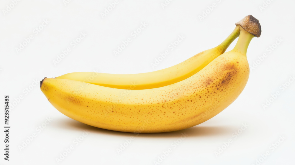 Ripe yellow banana on a white background, ready to eat. Ripe yellow banana on a white background, ready to eat.