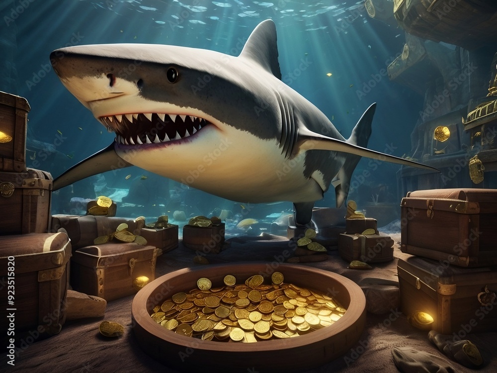 custom made wallpaper toronto digitalshark swim in treasure ship in the ocean 