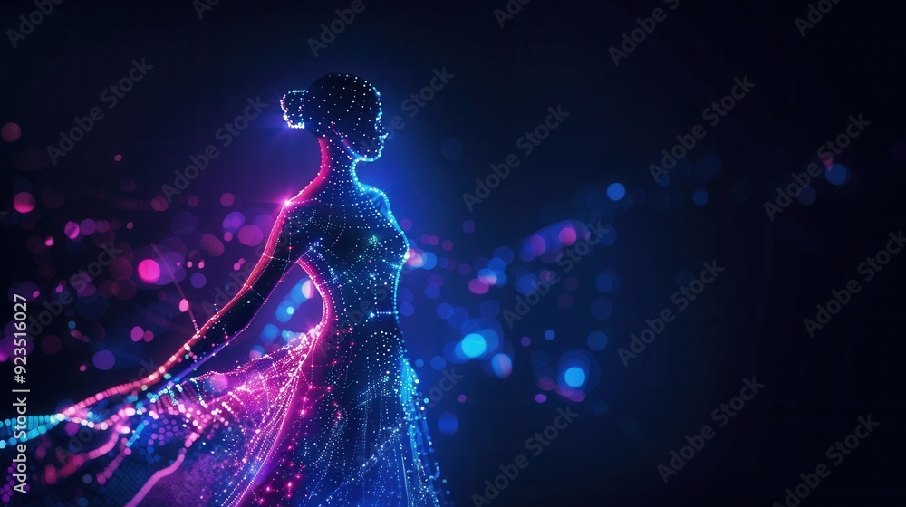Futuristic fashion and shopping hologram Futuristic fashion and shopping hologram