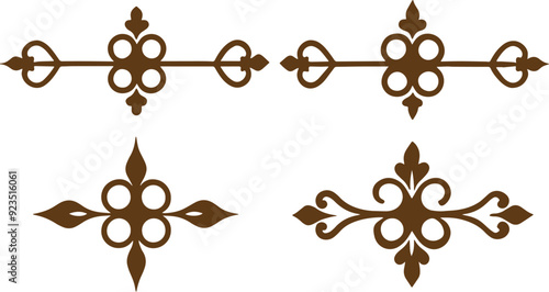 Dividers thin line elements set. Border underline for text page, book, invitation, wedding card, certificate, menu