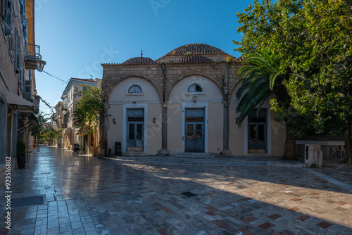 Fototapeta Naklejka Na Ścianę i Meble -  greece old capital nafplion streets shops churches castle and colorful houses quiet hours tourist destination