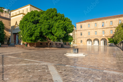 Fototapeta Naklejka Na Ścianę i Meble -  greece old capital nafplion streets shops churches castle and colorful houses quiet hours tourist destination