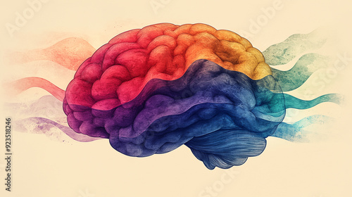 A human brain with colorful DNA strands swirling around, representing the genetic and biological basis of creativity.