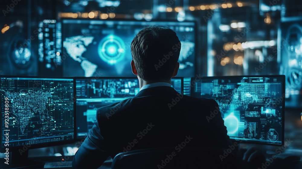 Create a scene of an AI-powered cybersecurity network detecting and neutralizing threats in real-time Create a scene of an AI-powered cybersecurity network detecting and neutralizing threats in real-time