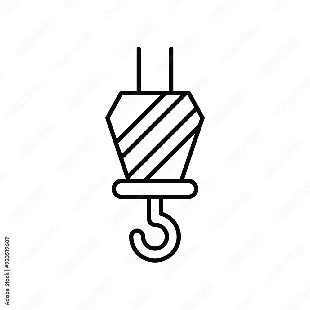 hook line icon with white background vector stock illustration hook line icon with white background vector stock illustration