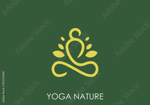 yoga leaf nature beauty cosmetic body skin care logo design
