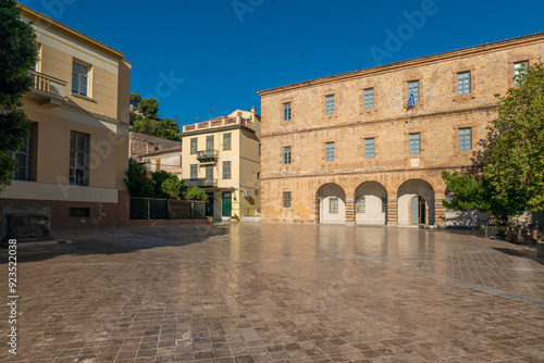 Fototapeta Naklejka Na Ścianę i Meble -  greece old capital nafplion streets shops churches castle and colorful houses quiet hours tourist destination