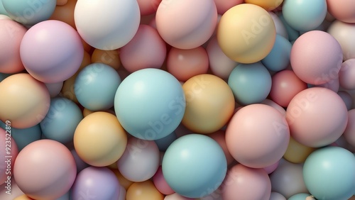 Close-up of a Cluster of Pastel-Colored Spheres