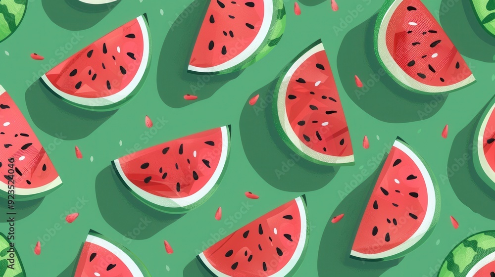 Abstract pattern texture seamless background of watermelon slices Abstract pattern texture seamless background of watermelon slices