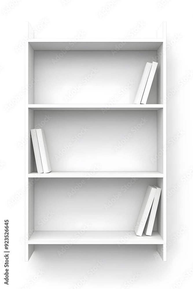 Empty white Bookshelf mock up isolated on white background
Empty white Bookshelf mock up isolated on white background