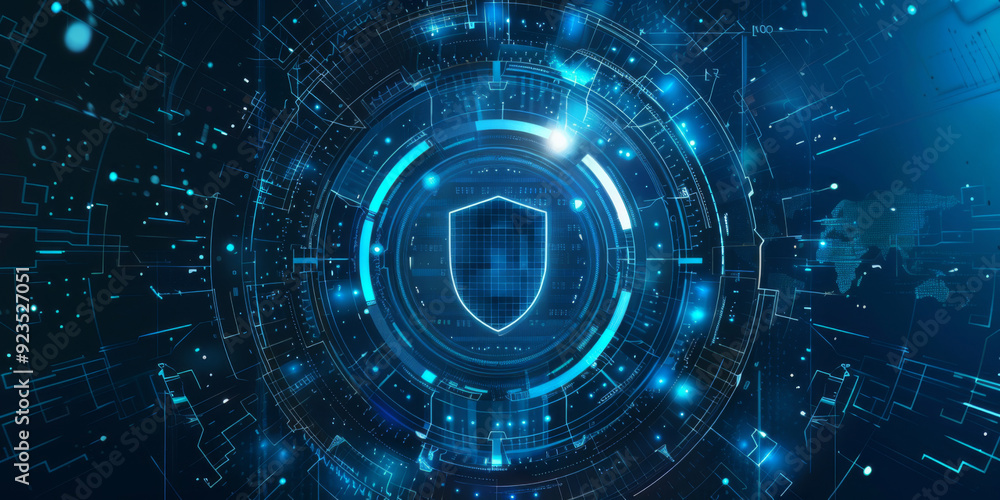 Wireframe of Cybersecurity Shield Data Protection and Privacy. Concept Cybersecurity, Data Protection Wireframe of Cybersecurity Shield Data Protection and Privacy. Concept Cybersecurity, Data Protection