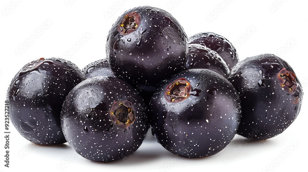 Jabuticaba cluster, single object, Di-cut PNG style, isolated white background Jabuticaba cluster, single object, Di-cut PNG style, isolated white background