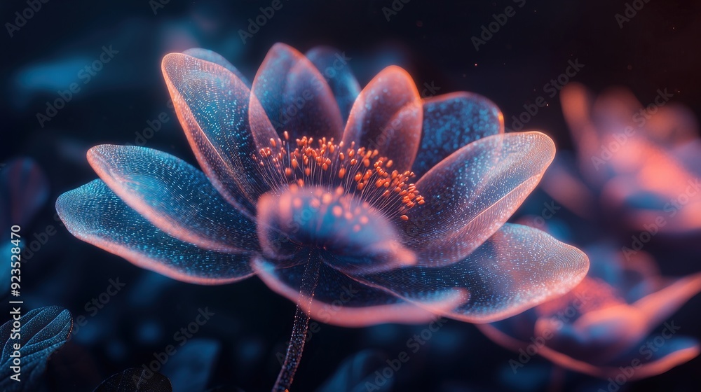 Naklejka premium Beautiful abstract holographic flower.