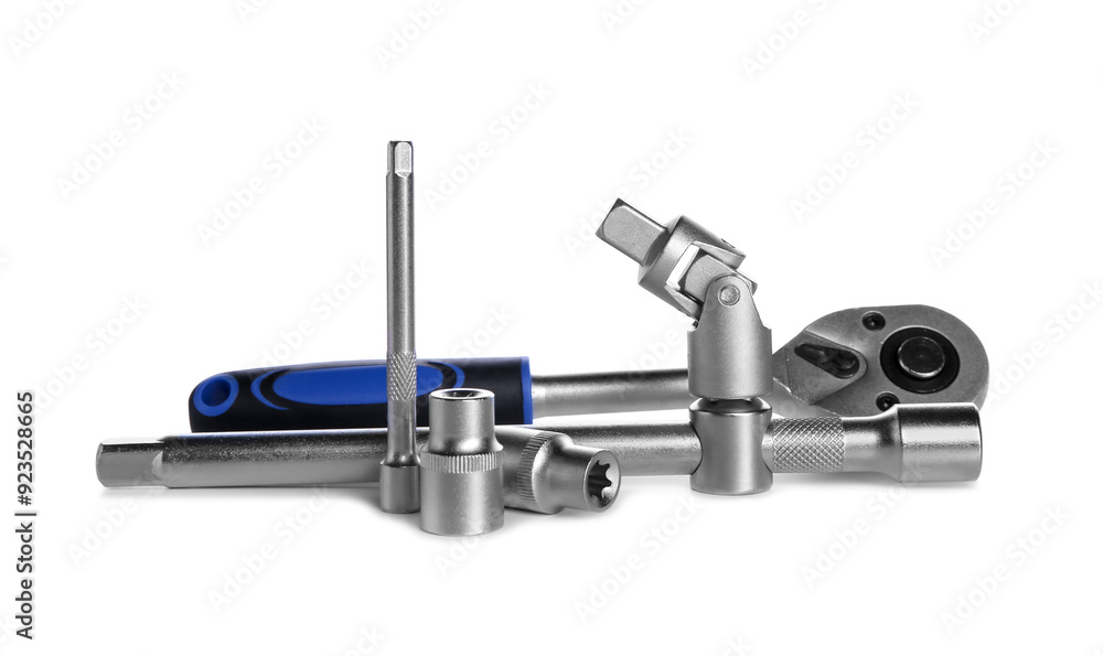Fototapeta premium Set of auto mechanic's tools isolated on white
