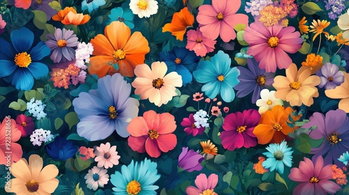 Colorful floral background. Abstract flowers in spring wallpaper. Garden arrangement