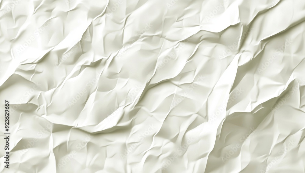 Overlay of crumpled white paper on a white background Overlay of crumpled white paper on a white background