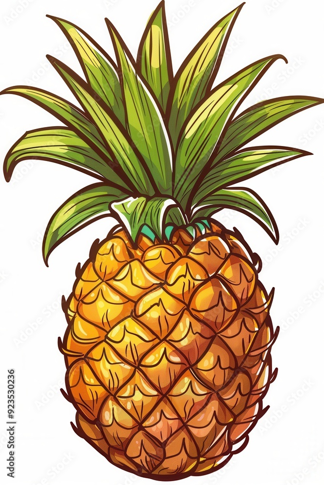 Flat vector illustration of pineapple Flat vector illustration of pineapple