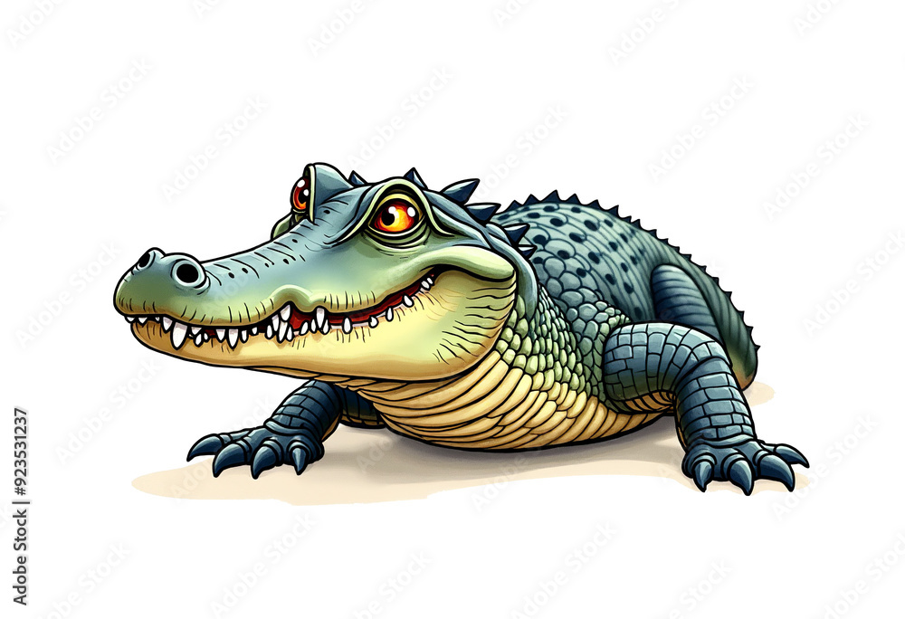 Obraz premium Cute Crocodile Character Design: Perfect for Children's Books and Products