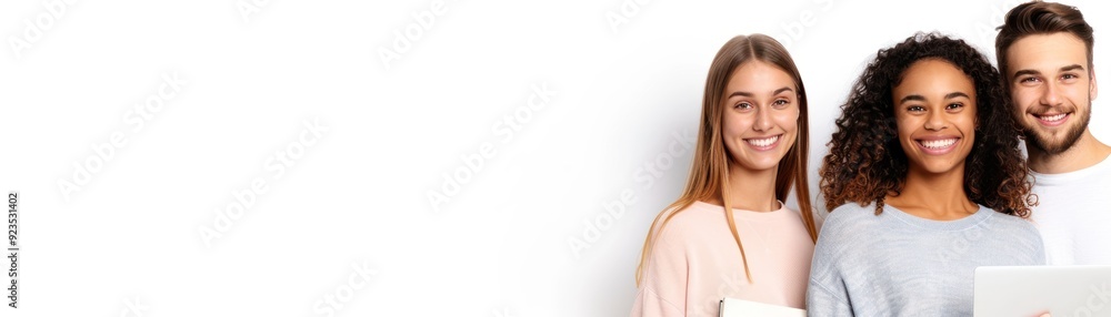 Group of diverse students studying together with textbooks and laptops in a cozy environment Isolated on a white background Group of diverse students studying together with textbooks and laptops in a cozy environment Isolated on a white background