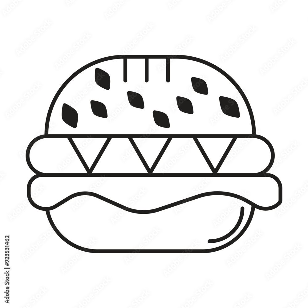Burger icon vector on white background Burger icon vector on white background