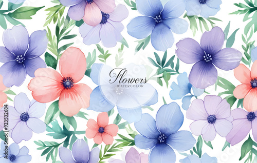 Floral Botanical Watercolor Wedding Background
