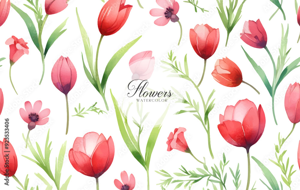 Obraz premium Red flowers Background, tulips Background