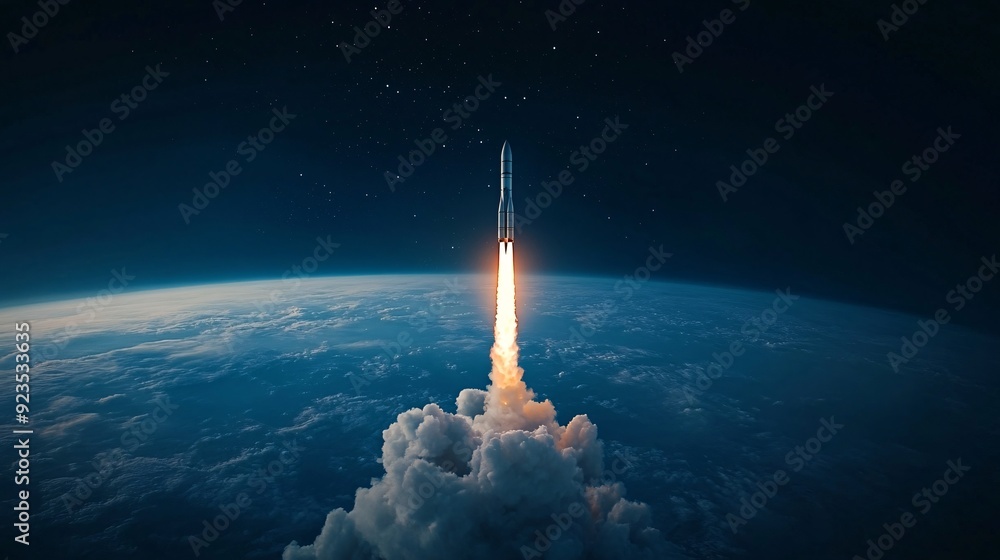 Rocket Launch Above Earth