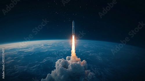 Obraz na płótnie Rocket Launch Above Earth w salonie