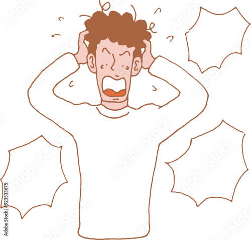 私服姿の男性の上半身ポーズ3