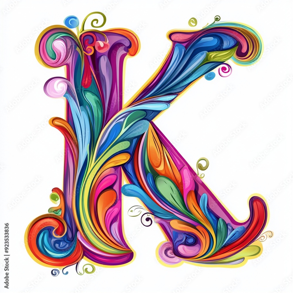 Obraz premium English Alphhabet A to Z letter with Floral design