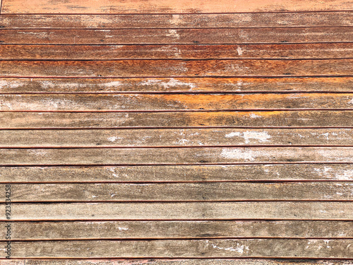 Closeup of the texture of the old wood background. There are cracks.