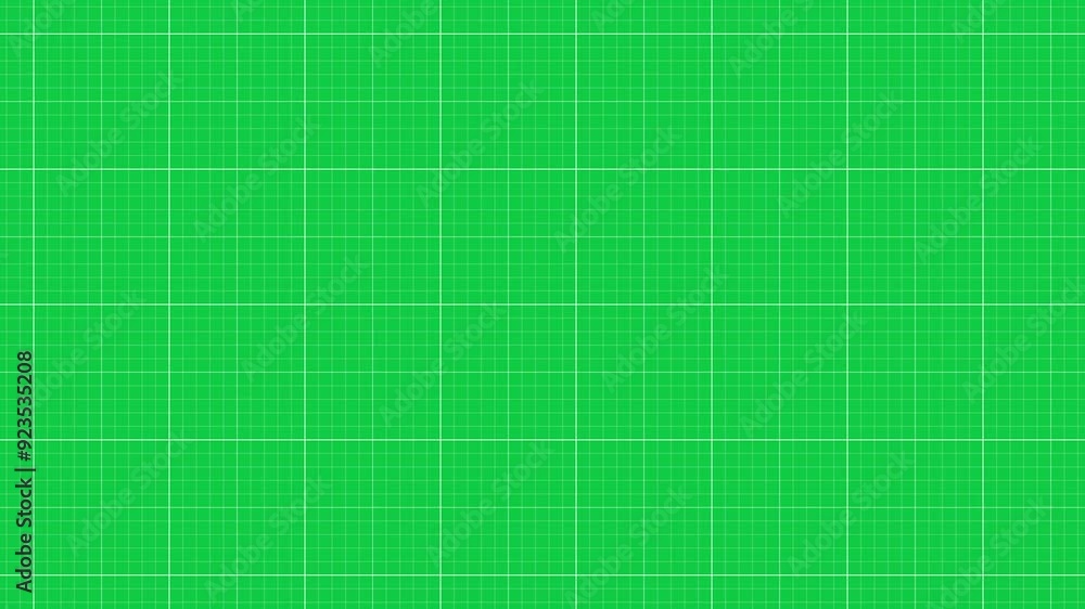 Grid graph pattern moving horizontally seamless loop animation overlay effect on green screen background