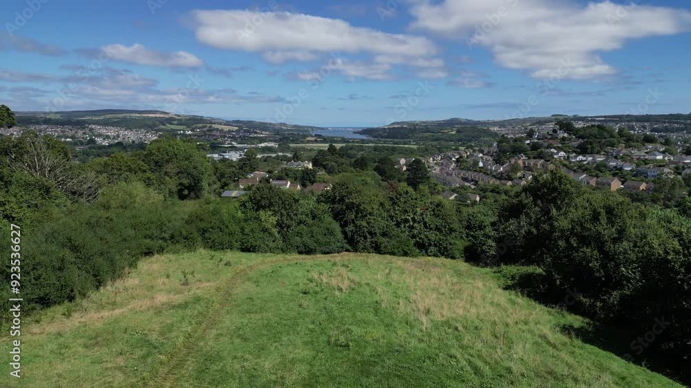 Newton Abbot, South Devon, England: DRONE VIEWS: Northern section of Newton Abbot, houses, factories, Newton Abbot racecourse and the River Teign. Newton Abbot is a 13th century market town (6). Newton Abbot, South Devon, England: DRONE VIEWS: Northern section of Newton Abbot, houses, factories, Newton Abbot racecourse and the River Teign. Newton Abbot is a 13th century market town (6).