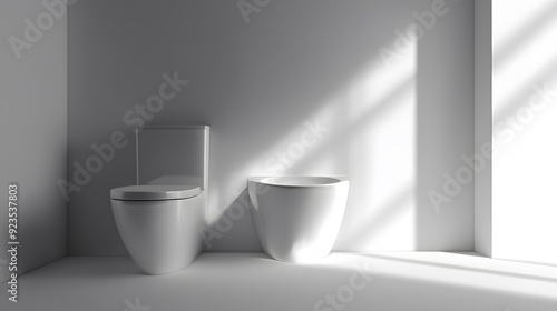 Wallpaper Mural Modern Bathroom Interior with Toilet and Sink. Torontodigital.ca