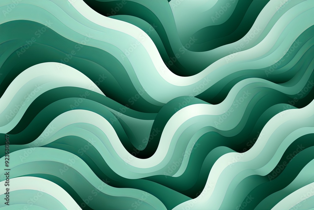 Obraz premium green wave. Seamless Pattern. Dark green abstract seamless pattern with wavy lines