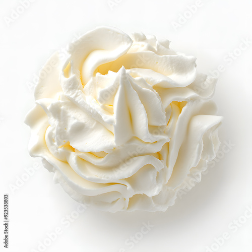 Whipped cream isolated on white background