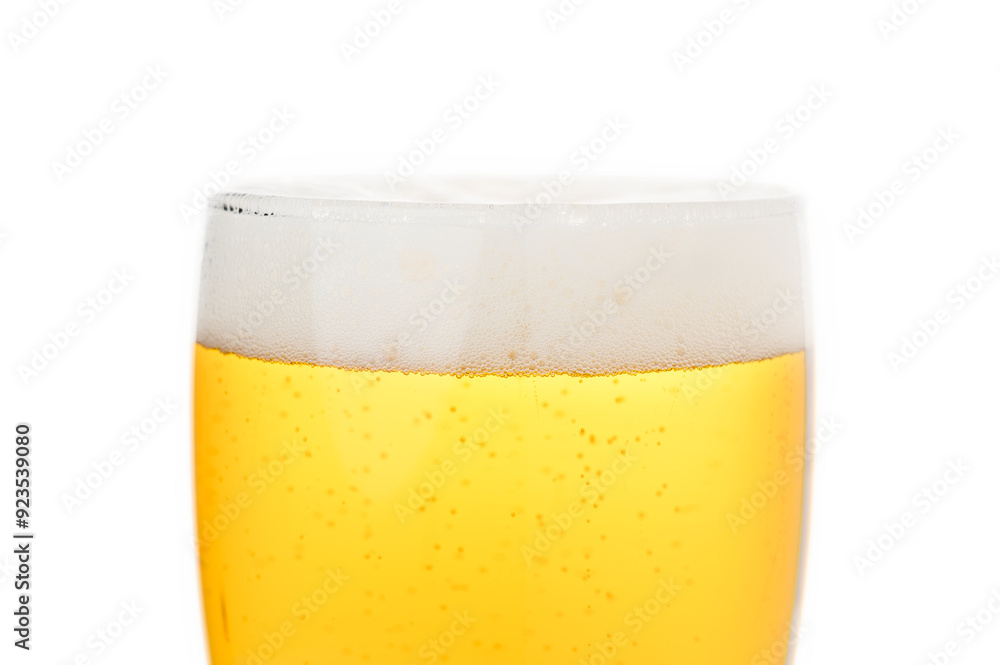 close-up view of glass of beer with foam close-up view of glass of beer with foam