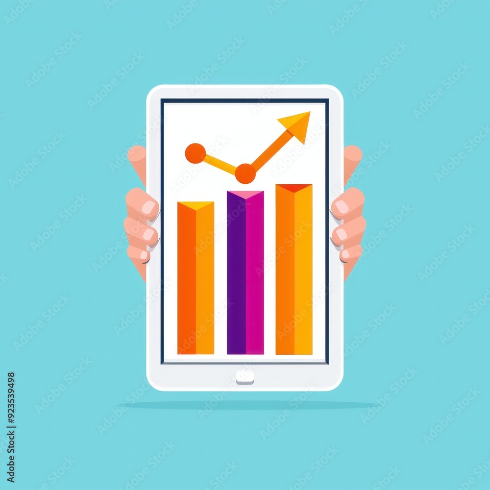 Online financial growth, profit statistics, flat design illustration Online financial growth, profit statistics, flat design illustration