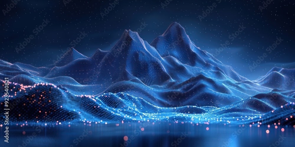 Abstract Digital Mountain Landscape Abstract Digital Mountain Landscape