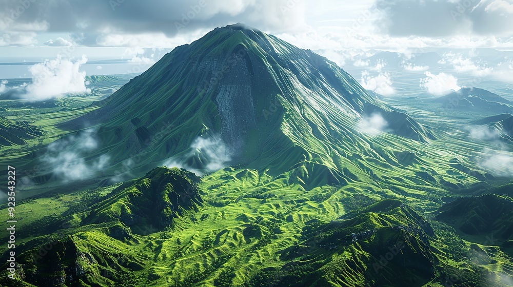 Fototapeta premium Mountain landscape Ponta Delgada island, Azores