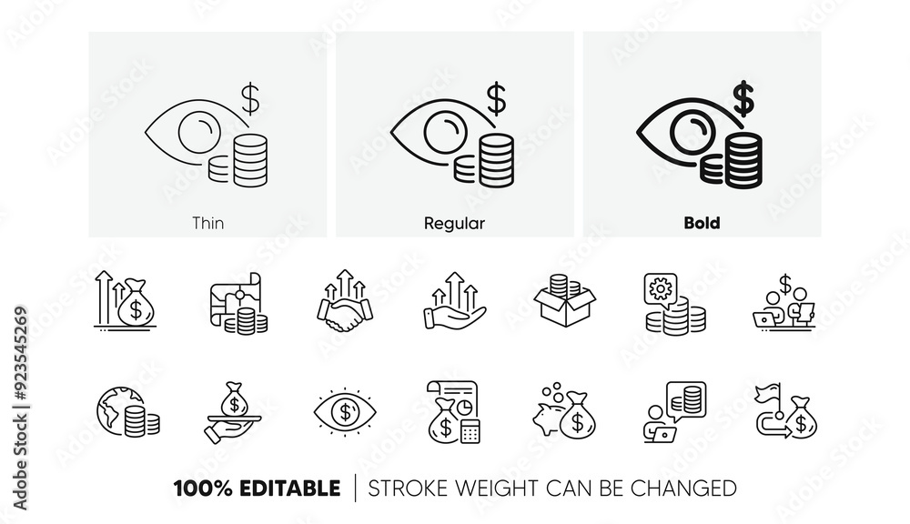 Accounting coins, Budget Investment, Trade Strategy icons. Finance line icons. Finance management, Budget gain and Business asset. Money economy, Loan in dollars and Treasure map. Vector Accounting coins, Budget Investment, Trade Strategy icons. Finance line icons. Finance management, Budget gain and Business asset. Money economy, Loan in dollars and Treasure map. Vector