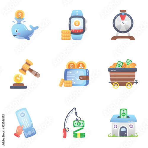 Latest Set of Money Flat Icons 

