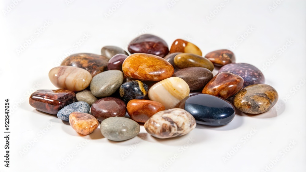 Obraz premium Collection of Smooth, Multicolored Polished Stones